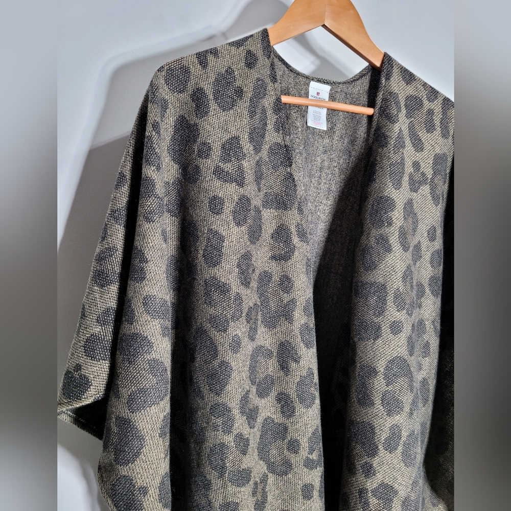 Woolrich Leopard Print Cape With Fringe - image 5